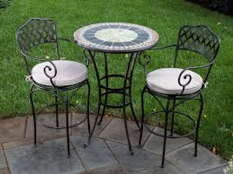 Commercial grade aluminum brown round outdoor patio bistro table. Ponte Marble Mosaic Bistro Set 21 1330