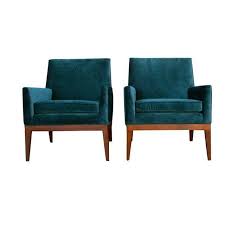 Mid Century Teal Velvet Chairs A Pair Velvet Chairs Living Room Outdoor Lounge Chair Cushions Velvet Chair