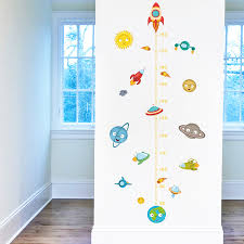 Us 0 62 35 Off Solar System Rocket Height Measure Wall Stickers Kids Nusery Rooms Outer Space Sky Decals Growth Chart Pvc Mural Decor Wall Art In
