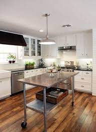 Reader Redesign Farmhouse Kitchen Young House Love Home Kitchens Stainless Steel Kitchen Island Wood Floor Kitchen