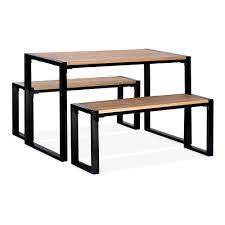 Wooden bench for dining room in good condition, solid wood construction. Cult Living Gastro Solid Wood Table And Benches Set Black 120cm Cult Uk