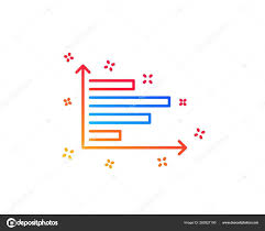 Horizontal Chart Line Icon Column Graph Sign Market