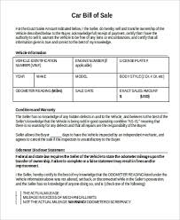 free 9 sample bill of sale templates in ms word