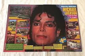 Michael Jackson 1988 Clipping Poster Swedish Music magazine Okej 1980s