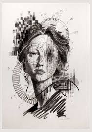 Woman Portrait Handmade Drawing Modern Painting Girl Face Etsy In 2020 Drawings Female Portrait Modern Drawing