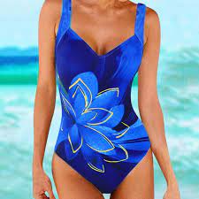 MRULIC one piece bathing suit for women Sling Swimsuit Bikini Ladies  Women's Beach Swimsuit OnePiece Print Slim Swimwears Blue + XL - Walmart.com