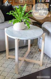 How To Build A Round Faux Marble Side Table Diy Side Table Faux Marble Coffee Table Marble Side Tables