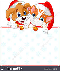 Christmas holiday dog and cat set clip art vector by misterelements 15 / 2,337 christmas dog eps vector by izakowski 3 / 372 christmas dog st. Illustration Of Christmas Cat And Dog Sign