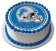 Detroit Lions Edible Birthday Cake Topper Or Cupcake Topper Decor Birthday Cake Toppers Lion Cakes Cake Decorating With Fondant