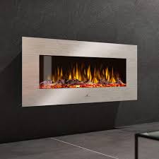 The modern stainless steel frame surrounds a wide realistic flame. Noble Flame Vegas 770 Electric Fireplace Wall Fireplace Fire Chimney Wall Mount Remote Control Various Widths Stainless Steel Buy Online In Dominica At Dominica Desertcart Com Productid 167044979