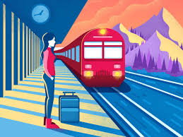 Train Station B2 Train Illustration Train Station Train