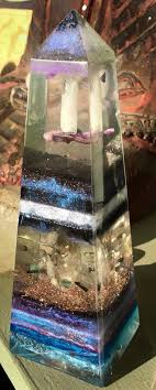 Magickal Orgonite Obelisk Crystal By Violetflameorgonela On Etsy Orgonite Crystals Crystals Minerals
