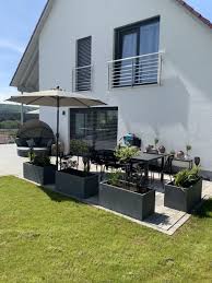 4er Set Pflanzkubel Pflanztrog Beton Maxi Grau Terassenentwurf Pflanzkubel Backstein Kamin Verjungungskur