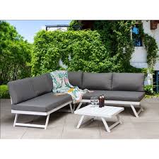 Garden corner sofa set, grey. Signature Weave Garden Furniture Kimmie Corner Sofa Set With Adjustable Head Rest Garden Furniture House