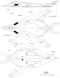 Lockheed F 117 Nighthawk Blueprints Stealth Aircraft Model Airplanes
