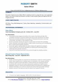 Job description of a financial services sales representative for the average consumer, buying financial instruments such as stocks, bonds or retirement plans means contending with a bewildering. Sales Officer Resume Samples Qwikresume