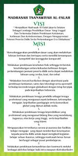 Maryatidan calon wakil ketua : Visi Misi Sekolah Mts Al Falah