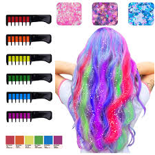 Many people have mentioned 6 weeks before a sight fade is noticed (depending on their hair and the pravana color). Amazon Com Hair Chalks For Girls 6 Bright Temporary Washable Hair Color Combs With 3 Glitter Hair Chalk Dyeing For Birthday Cosplay Halloween Party Non Toxic Safe For Kids Teens Beauty