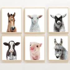 6 Baby Farm Animal Prints Mix Match Watercolor Nursery Etsy In 2021 Farm Animal Nursery Baby Farm Animals Animal Nursery Theme