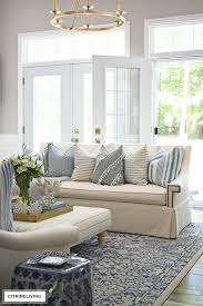 Summer Living Room Tour With Blue White Citrineliving Summer Living Room Summer Living Room Decor Coastal Living Rooms