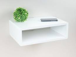 White Simple Floating Nightstand Small Bedside Table Spark Shell Floating Bedside Table Modern Floating Nightstand Small Bedside Table