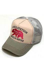 Stetson Beige Red Bear Trucker Cap Stetson Trucker Cap Trucker