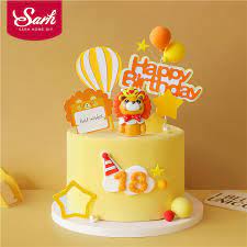 Lion birthday party baby first birthday cake leo birthday birthday cakes for teens happy birthday cakes lion party birthday crafts birthday nails birthday wedding cakes birthday cake features layers covered in fondant stupendous first tier with ideas image picture stock photos hd. Constellation Animal Leo Lion Happy Birthday Cake Topper Trees Mushroom For Cake Decorating Party Supplies Cake Decorating Supplies Aliexpress