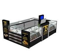 Custom Luxury Shopping Mall Black Jewelry Kiosk
