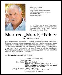 Todesanzeigen von Manfred Felder