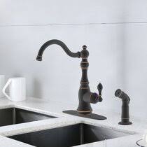 A 4 hole kitchen faucet is a faucet that contains the regular configuration of two faucet handles and a faucet spout, a pull out spray head as well. 2 Hole Oil Rubbed Bronze Kitchen Faucets You Ll Love In 2021 Wayfair