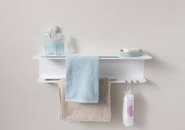 Farmhouse bathroom, white shower shelf, minimalist bathroom accessories, modern white shelves with railing dabstory 5 out of 5 stars (75) $ 169. Teetow 60 Cm White Bathroom Steel Wall Shelf Architonic