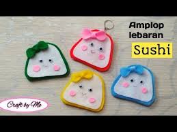 Amplop Lebaran Cara Membuat Amplop Lebaran Sushi Dari Flanel Felt Sushi Envelope Youtube Amplop Sushi Lebaran