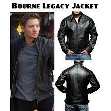Bourne Legacy Leather Jacket Jeremy Renner Aaron Cross Fashion Clothing Shoes Accessories Menscloth Leather Jacket Real Leather Jacket Leather Coat Jacket