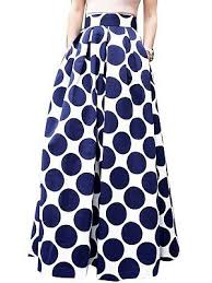 Black And White Polka Dot Maxi Skirt Flared Polka Dot Maxi Skirts Printed Maxi Skirts Maxi Skirt Fall Womens Skirt