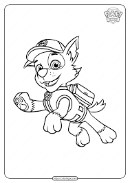The next pup we have for this next paw patrol coloring sheet is the adventurous tracker. Paw Patrol Rocky Coloring Pages For Kids