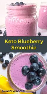 Keto Blueberry Smoothie Pinterest Image In 2020 Blueberry Smoothie Recipe Blueberries Smoothie Keto Smoothie Recipes