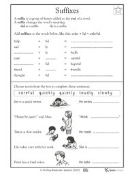 Suffixes Ful And Ly Greatkids Suffixes Worksheets Prefixes And Suffixes 2nd Grade Worksheets