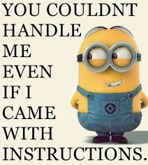 You Couldn T Handle Me Even If I Came With Instructions Funny Minion Pictures Funny Minion Memes Minions Funny