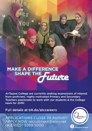 Guidelines of use and privacy policy. Careers At Al Taqwa Al Taqwa College