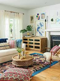 The Living Room Love The Round Coffee Table In This Space Bohemian Style Living Room Bohemian Living Rooms Home Decor
