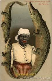 Black Babies Alligator Bait Alligator Border S 645 Old Mammie American Folk Art African American Art Postcard