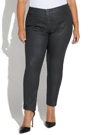 Plus Size Coated Skinny Jeans