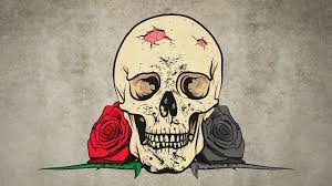 Let's consider drawing the flowers. Digital Art Drawing Skull Rose Teeth Flowers Thorns Simple Background 1920x1080 Uhd Wallpapers Walldump Free Hd And Uhd Wallpapers