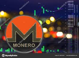 Coin Cryptocurrency Monero On Night City Background And