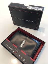 Tommy Hilfiger Black Leather Wallet Trifold Boxed Original Fashion Clothing Shoes Accessories Mensaccessories Black Leather Wallet Wallet Tommy Hilfiger