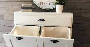 Double Tilt Out Laundry Hamper With Storage Laundry Hamper Laundry Basket Storage Diy Laundry