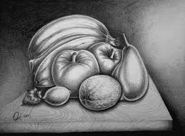 Black And White Still Life Drawing Tonal Still Life Drawing Google Search Still Life Drawing Still Life Fruit Fruits Drawing