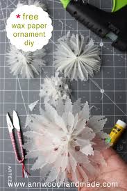 Wax Paper Crystal Snowflake Ornament Diy Ann Wood Handmade Snowflake Ornaments Diy Diy Christmas Paper Decorations Paper Ornaments Diy
