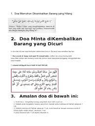 Mengembalikan barang hilang dengan amalan. Doa Memohon Dikembalikan Barang Yang Hilang