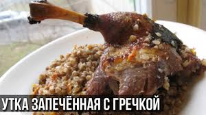 как приготовить утку в рукаве с гречкой в духовке Utka V Duhovke Utka S Grechkoj Recept Utki Youtube